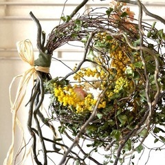 受注制作鳥の巣のミモザフライングリース