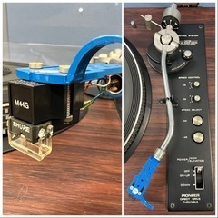 ■パイオニア PIONEER ターンテーブル PL-1200A レコードプレーヤー■SHURE シュアー M44G カートリッジ付■レコー  ドで音出し確認済み ジャンク品 取説付の画像