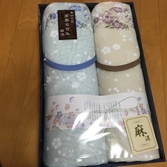 夏用、綿麻敷パッド2枚組