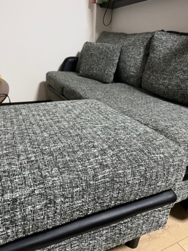 ソファ　グレー　オットマン付