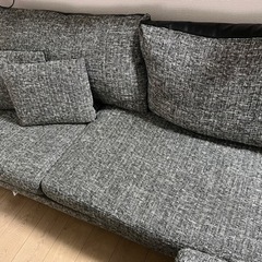 ソファ　グレー　オットマン付の画像