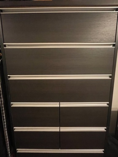 ハイチェスト 8段 ダークブラウン