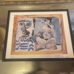 黒　額縁　写真立て　絵　2点セットの画像