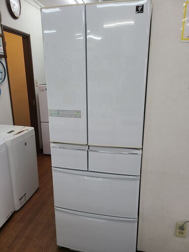 【リサイクルショップどりーむ天保山店】●1589●　シャープ　６ドア冷蔵庫　2012年製　ファミリー向け４６５L♪　SJ-XF47W-S　※自動製氷NG　キズ・凹みあり