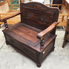【愛品館八千代店】アジアン　ベンチ収納