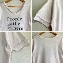 quadro クオドロ 厚手 Tシャツ リブあり 英字プリント フリーサイズ　★まとめ割対象品★の画像