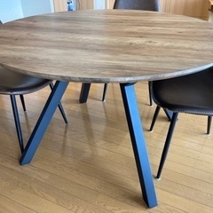（決まりました）120㎝丸型ダイニングテーブル（椅子セットの有無...