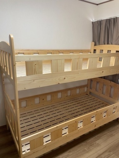 【お取引者決定しました】新品！パイル材製2段ベッド【階段付き】