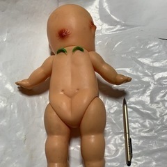 昭和レトロ、キユウピー人形特大、緑羽の画像