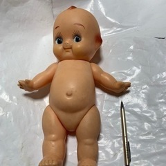 昭和レトロ、キユウピー人形特大、緑羽の画像