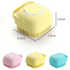 ペットシャンプー ソフトシリコンブラシ  グリーンの画像