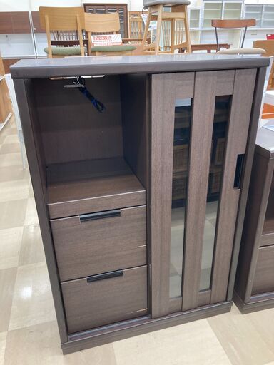 レンジ台　1枚扉　ブラウン