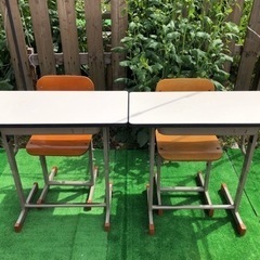 【複数購入可/配送可能】ネコス製　学校机　学習机　塾机　イスセット