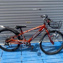 24インチマウンテンバイク　子供用　6段変速MTB　オレンジ　変...