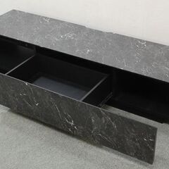 一生紀/ISSEIKI タッカー テレビボード 150 TVボード ローボード フラップ メラミン 光沢 ブラック   中古家具 店頭引取歓迎 R5569)