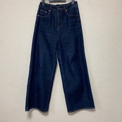 裏起毛デニムワイドパンツ