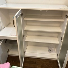 【食器棚】ホワイト　クリーニング済　配達可能　管理番号52903