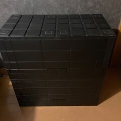 グリッドコンテナ　ブラック　黒　折りたたみ　2個セットの画像