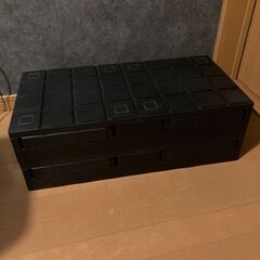 グリッドコンテナ　ブラック　黒　折りたたみ　2個セットの画像