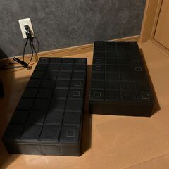 グリッドコンテナ　ブラック　黒　折りたたみ　2個セットの画像