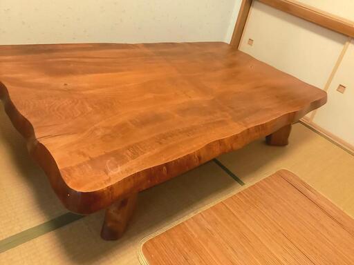 天然木一枚板のしっかりした座卓テーブル