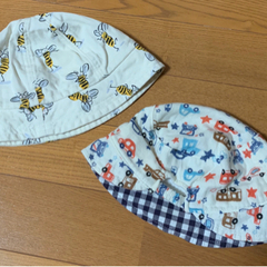 ベビー帽子セット ★ ミツバチ くるまの画像