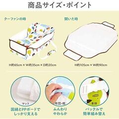 にっこりぞうさん 　りんご柄　ママ想いの4通りの使い道　4WAY　クーファン　クーハン　お昼寝マット　おむつ替えシート　プレイマットの画像