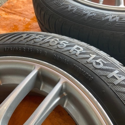 ?175/65R15 6~9分山ノーマルタイヤ、アルミセット