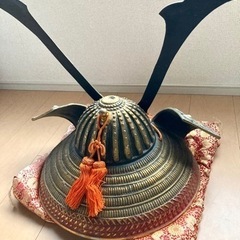 端午の節句　兜　金属製　大きい　大人の等身大兜　鎧　五月人形の画像