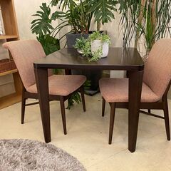 宇都宮でオシャレな家具を探すなら『オトワリバース！』ダイニングテーブルセット カリモク家具 karimoku 3点セット ブラウン 中古品