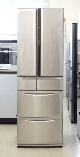 北海道/千歳市発 動作品 Panasonic/パナソニック 6ドア冷蔵庫 NR-F431V-N 16年製 411L シャンパン エコナビ搭載 フレンチドア キッチン家電
