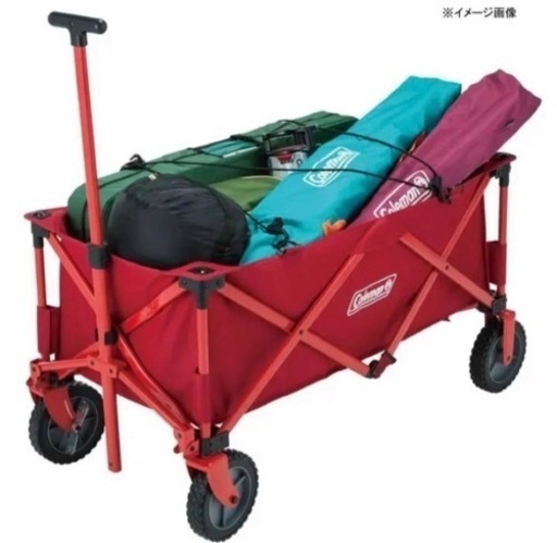 新品【レッド】Coleman(コールマン)アウトドアワゴンキャンプキャリーワゴン