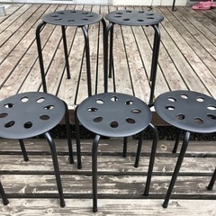 【中古】ニトリ  スツール　トイガー（ブラック）5脚セット