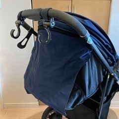 値下げ【美品】Aprica ベビーカー 3輪 バギー ネイビー 水玉 ドットの画像
