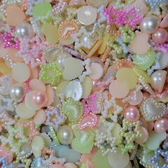 デコパーツ　キラキラ　ネイル　パール　ハート　　星　アクセサリーの画像