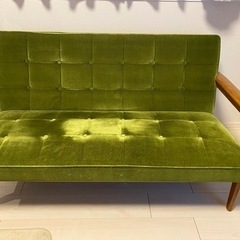 カリモク60 Kチェア 2シーター モケットグリーンの画像