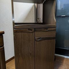 レンジ台　米びつ付き　ブラウンの画像