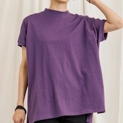 フレンチスリーブ プチハイネック サイドスリット Tシャツ パー...