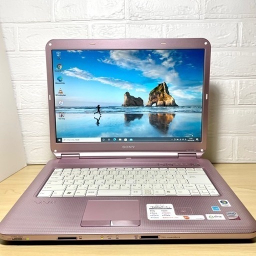 初心者様にもオススメVAIOノート可愛いピンク♪新品SSD換装☆オフィス付き