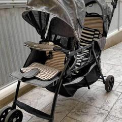 カトージ 縦型 2人乗りベビーカー タンデムストローラー クッション付き　グレー タンデムストローラー クッション付（グレー）」について｜カトージの商品