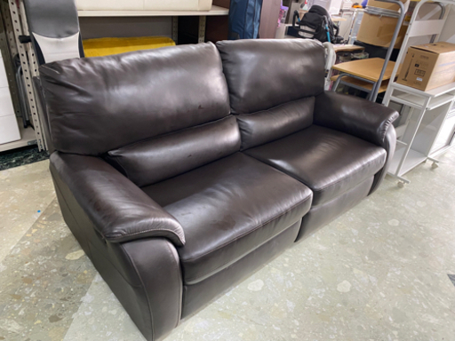 ニトリ　レザーソファー　手動式　リサイクルショップ宮崎屋住吉店R4.3.31