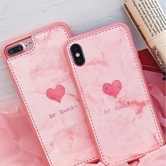 新品未使用　マーブル大理石柄ワンポイントiPhoneケース　iP...