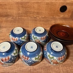 湯呑み、茶托　5組の画像