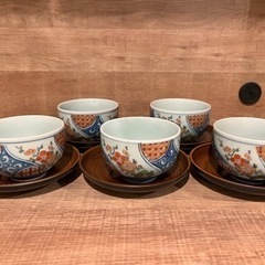 湯呑み、茶托　5組の画像