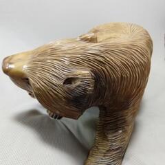熊 置物 くま クマ 木彫りの画像