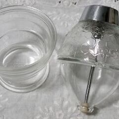 【近々処分】中古 ガラス製はちみつディスペンサーの画像