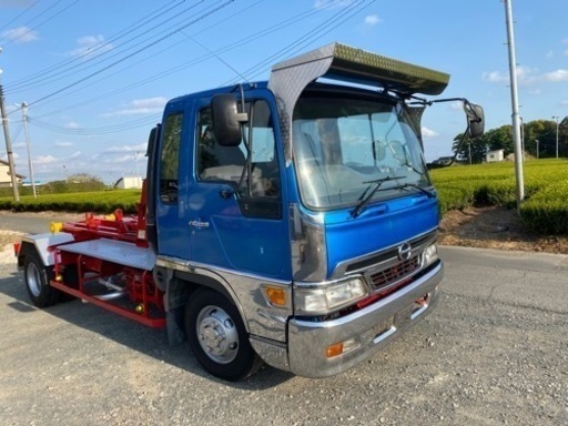 平成18年 日野 レンジャー 4t アームロール 脱着装置付コンテナ専用車 新明和 ベット付き ＮＯＸ・ＰＭ適合　メッキステンレスパーツ 日野 レンジャー4tフックロール脱着装置付コンテナ車 | 中古トラック