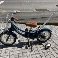 【子ども自転車】14インチ補助輪、補助バー付　初めての自転車　若林自転車　唐崎店SALE❗️の画像