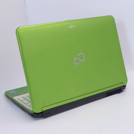 日本製 新品SSD搭載 Wi-Fi有 緑 ノートパソコン 富士通 AH54/G 中古良品 15.6型 Core i5 8GB DVDRW 無線 webカメラ Windows10 Office