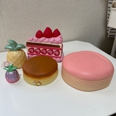 ブルームスクイーズ　ケーキ&パイナップル　5点セット　中古　ヒビ割れ